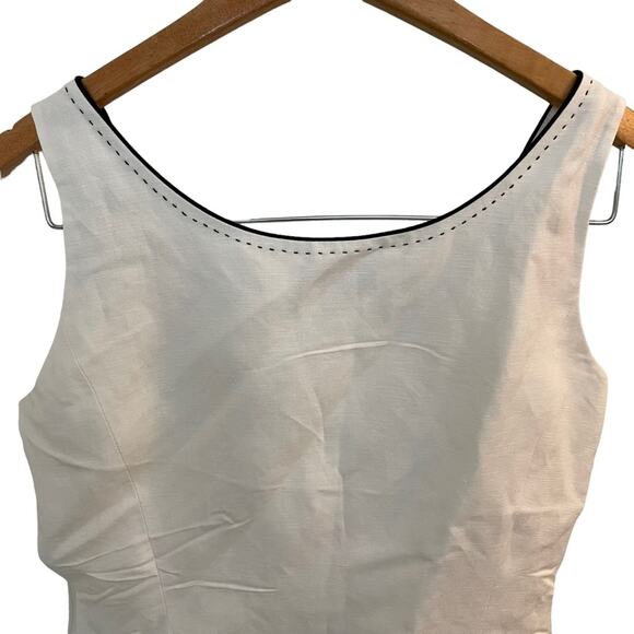 Tahari White Blazer Jacket With White Sleeveless Top Linen Women Size 4 - Picture 10 of 12